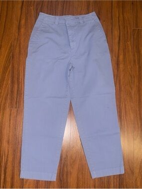 GAP Women's Light Blue High-Rise Tapered Trousers